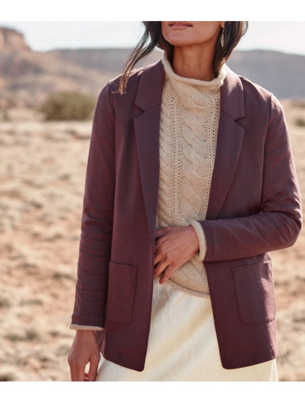 Garnet Hill Relaxed Knit Blazer Jacket
